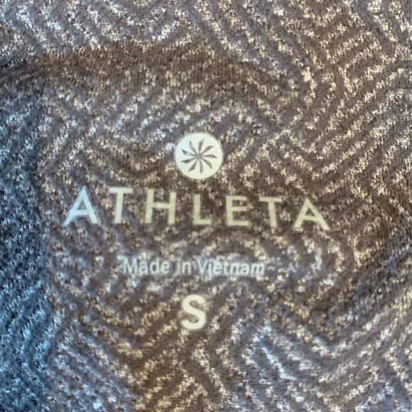 Athleta Women Chaturanga Workout Leggings Small Gray Tan Swirl Pattern High Rise - Picture 9 of 9